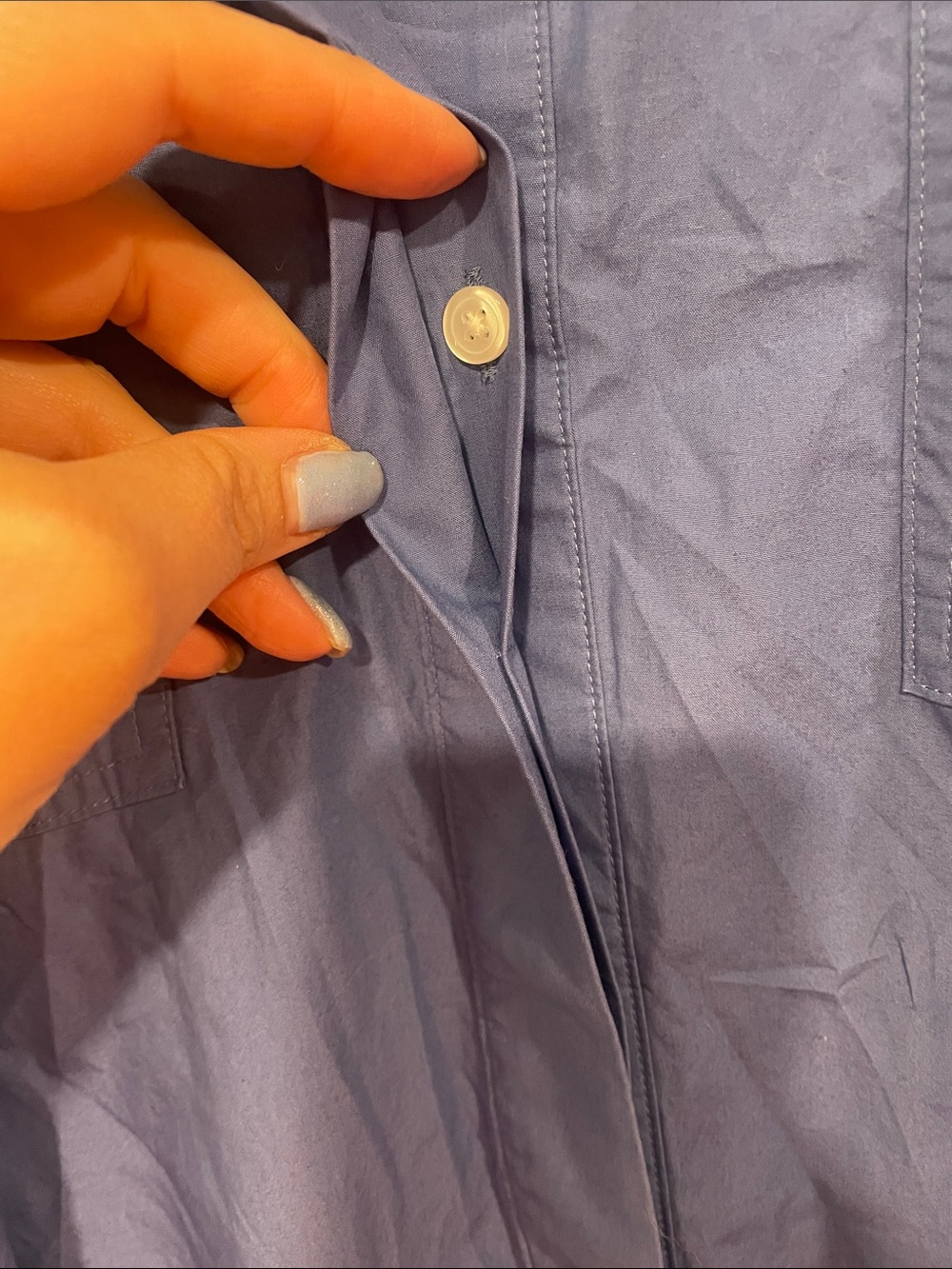 Banana Republic Periwinkle Blue Short-Sleeve Midi Shirt Dress - Picture 3 of 5